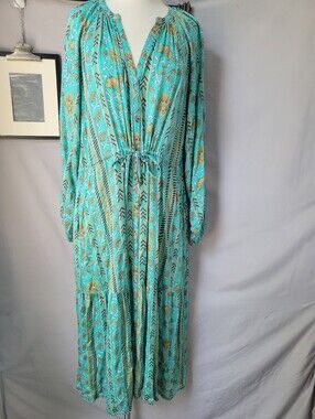 Omika Tie Waist Printed Maxi Dress S